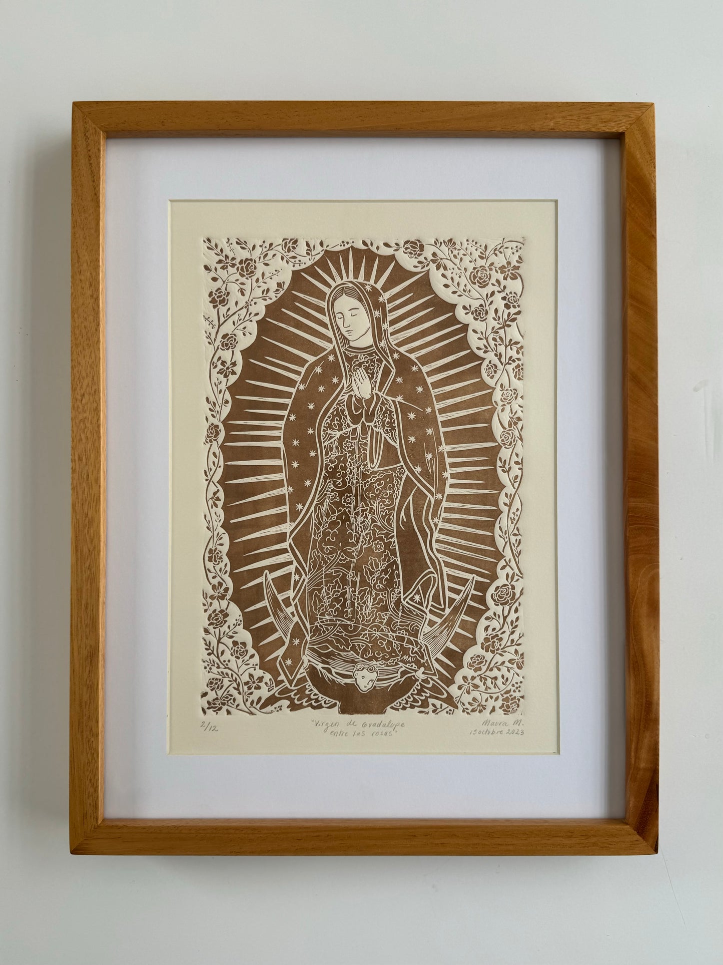 Virgin of Guadalupe among the roses