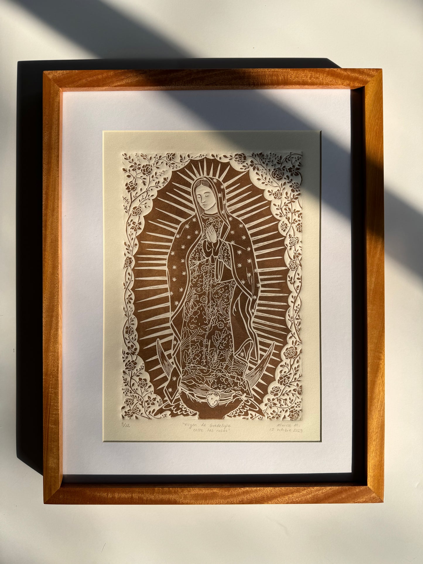 Virgin of Guadalupe among the roses