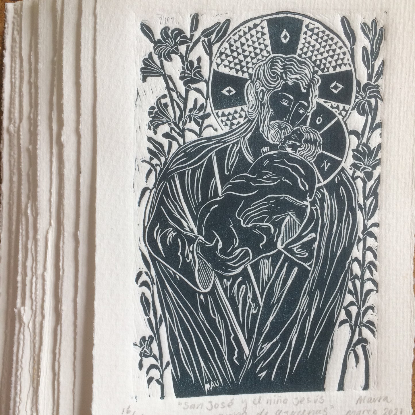Saint Joseph and the Child Jesus in a Field of Lilies