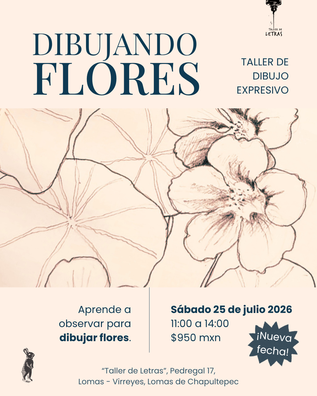 Taller Dibujando Flores 26 julio 2026