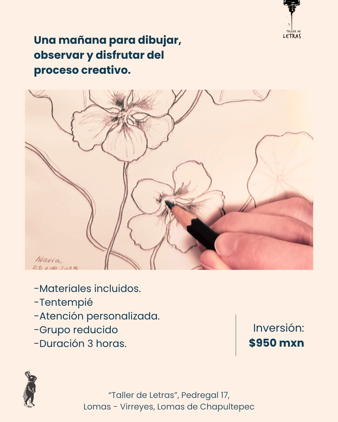 Taller Dibujando Flores 26 julio 2026