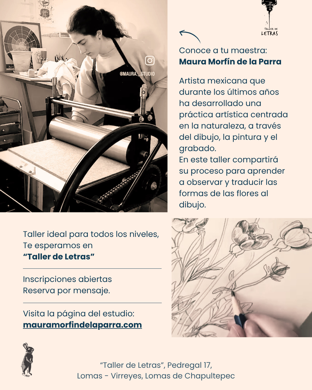 Taller Dibujando Flores 26 julio 2026